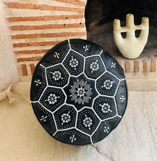 Leather Pouf