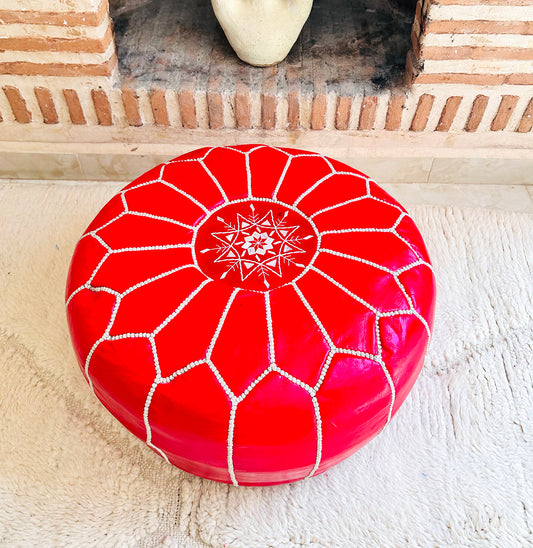 Leather Pouf