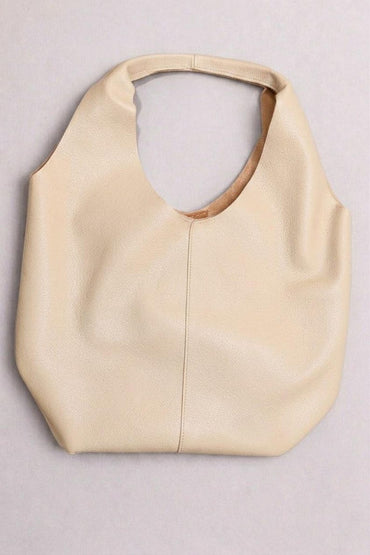 Genuine Leather Hobo Bag, Spacious Shoulder Tote, Lightweight Handcrafted Leather Bag, Soft Suede Finish, Multiple Colors , Gift for Her - Beige