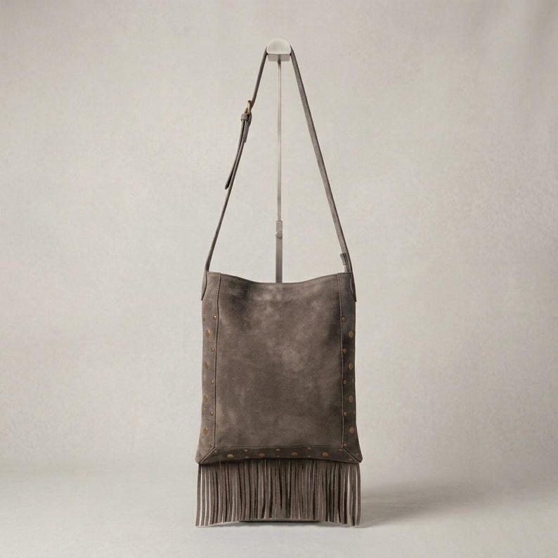 Handmade Leather Tote Bag for Women, Genuine Moroccan Leather Shoulder Bag, Minimalist Everyday Purse, Large Shopper Bag , Holiday Gift - Gray