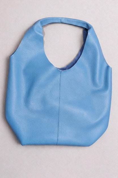 Genuine Leather Hobo Bag, Spacious Shoulder Tote, Lightweight Handcrafted Leather Bag, Soft Suede Finish, Multiple Colors , Gift for Her - Blue