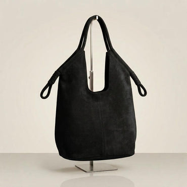 Handmade Shoulder Bag for Women, Minimalist Tote Bag, Soft Slouchy Handbag, Large Everyday Purse, Moroccan Handmade , Holiday Gift - Black