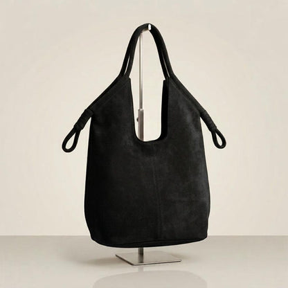Handmade Shoulder Bag for Women, Minimalist Tote Bag, Soft Slouchy Handbag, Large Everyday Purse, Moroccan Handmade , Holiday Gift - Black