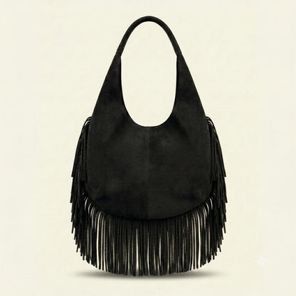 Leather Fringe Handbag for Women | Boho Hobo Bag | Western Shoulder Purse | Soft Leather Everyday Tote | Available in Multiple Colors | gift