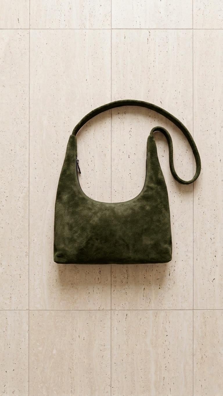 Leather Crescent Bag | Suede Shoulder Bag Women | Boho Half Moon Purse | Handmade Underarm Bag | Soft Leather Hobo | Gift for Her