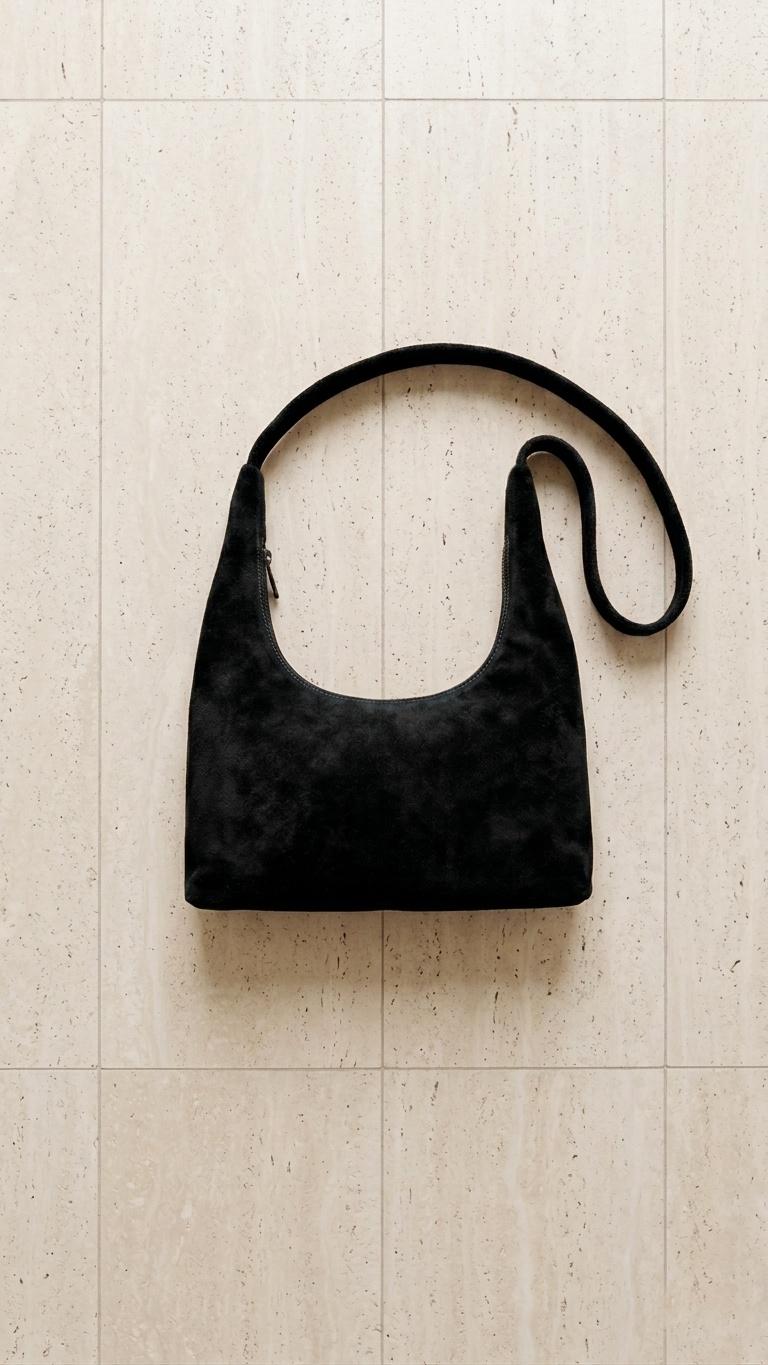 Leather Crescent Bag | Suede Shoulder Bag Women | Boho Half Moon Purse | Handmade Underarm Bag | Soft Leather Hobo | Gift for Her