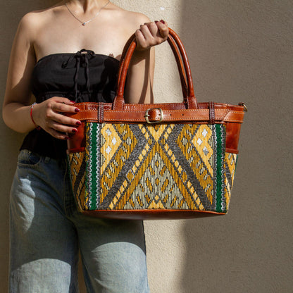 kilim leather Bag Handles style for women, Rug leather handbag, rug design leather bags, carpet shoulder leather handbag, gift for her