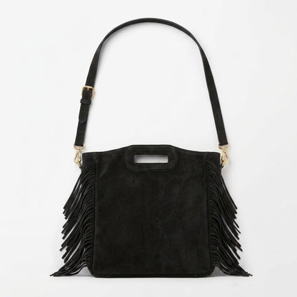 Genuine Suede Leather Fringe Crossbody Bag, Handmade Boho Shoulder Bag, Lightweight Spacious Bag, Casual Chic Style , gift for her