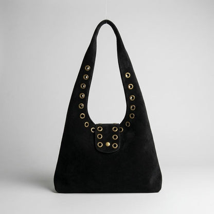 Leather Shoulder Bag for Women, Handmade Leather Handbag, Boho Tote Purse, Moroccan Bag, Studded Handle Bag, Unique , Holiday Gift